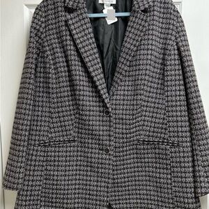 Liz Claiborne Black and White Houndstooth Blazer